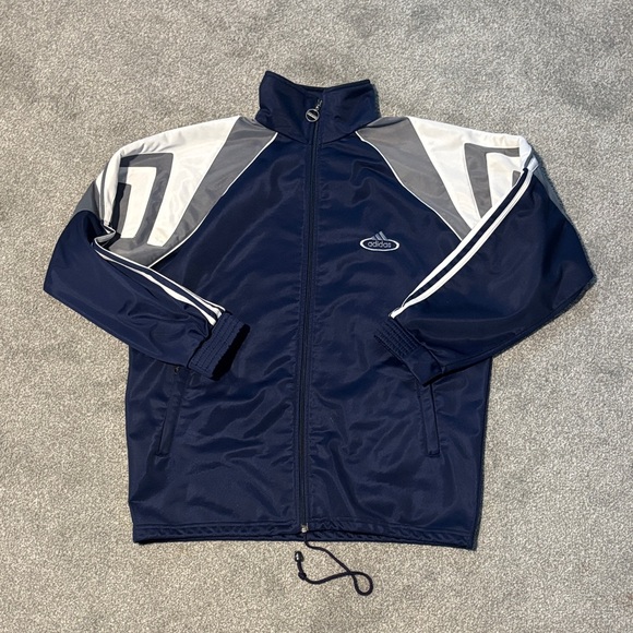 adidas Other - 90’s Adidas Navy and Light Gray Windbreaker Track Suit Zip-Up Jacket